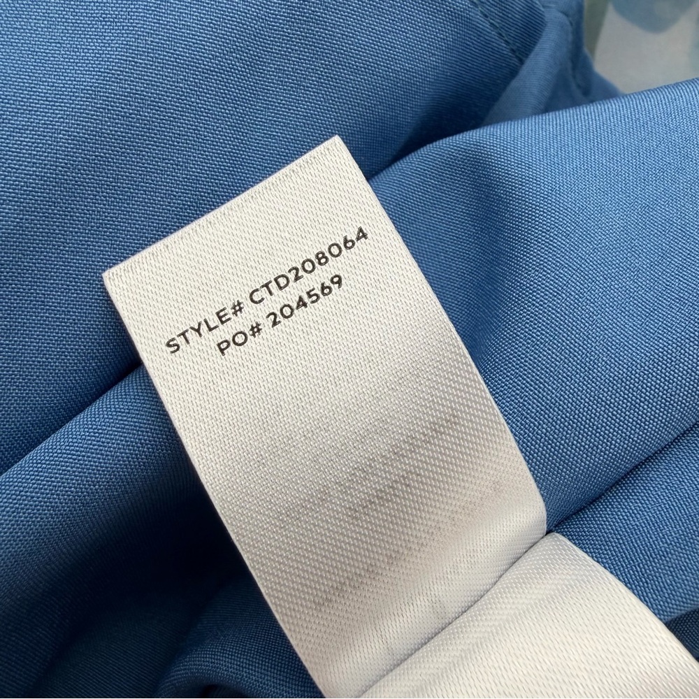 Lulus Enchanting Entrance Blue Floral Organza Keyhole Maxi Dress Size Medium NWT - Picture 12 of 12
